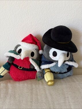 Plague Doctor Plush Duo - Red & Blue Holiday Plushies